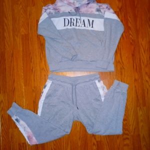 Grey and Pink Sweat Suit Size Large